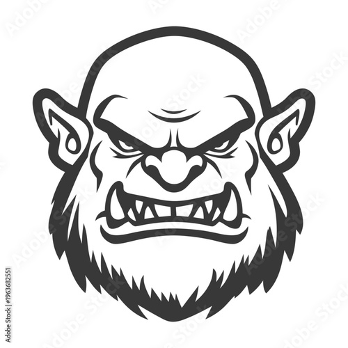 A Fierce Goblin Monster Head Showing Its Angry Facial Features