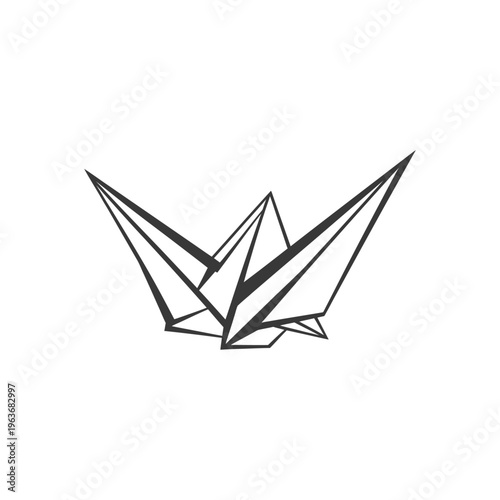 Geometric illustration of a three dimensional abstract shape with edges