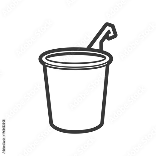 A Simple Line Art Depiction of a Drinking Cup with Handle