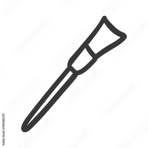 A simple monochrome illustration of a painterly art brush