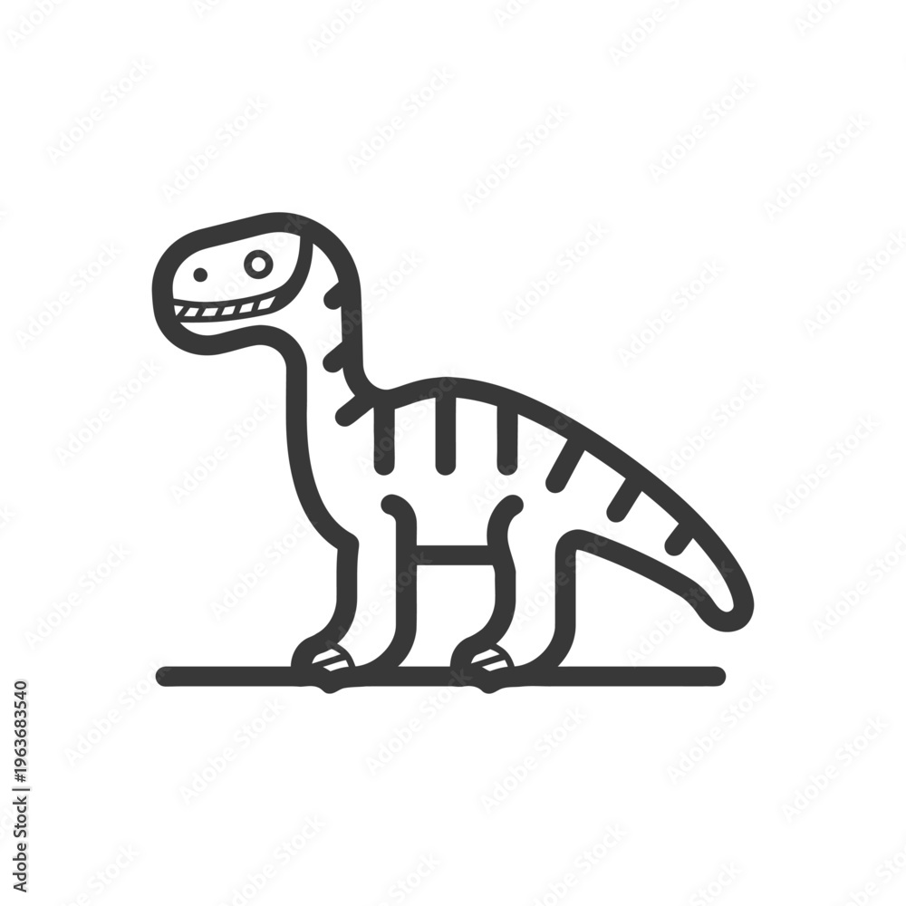 Fototapeta premium A stylized illustration depicting a standing dinosaur in profile view