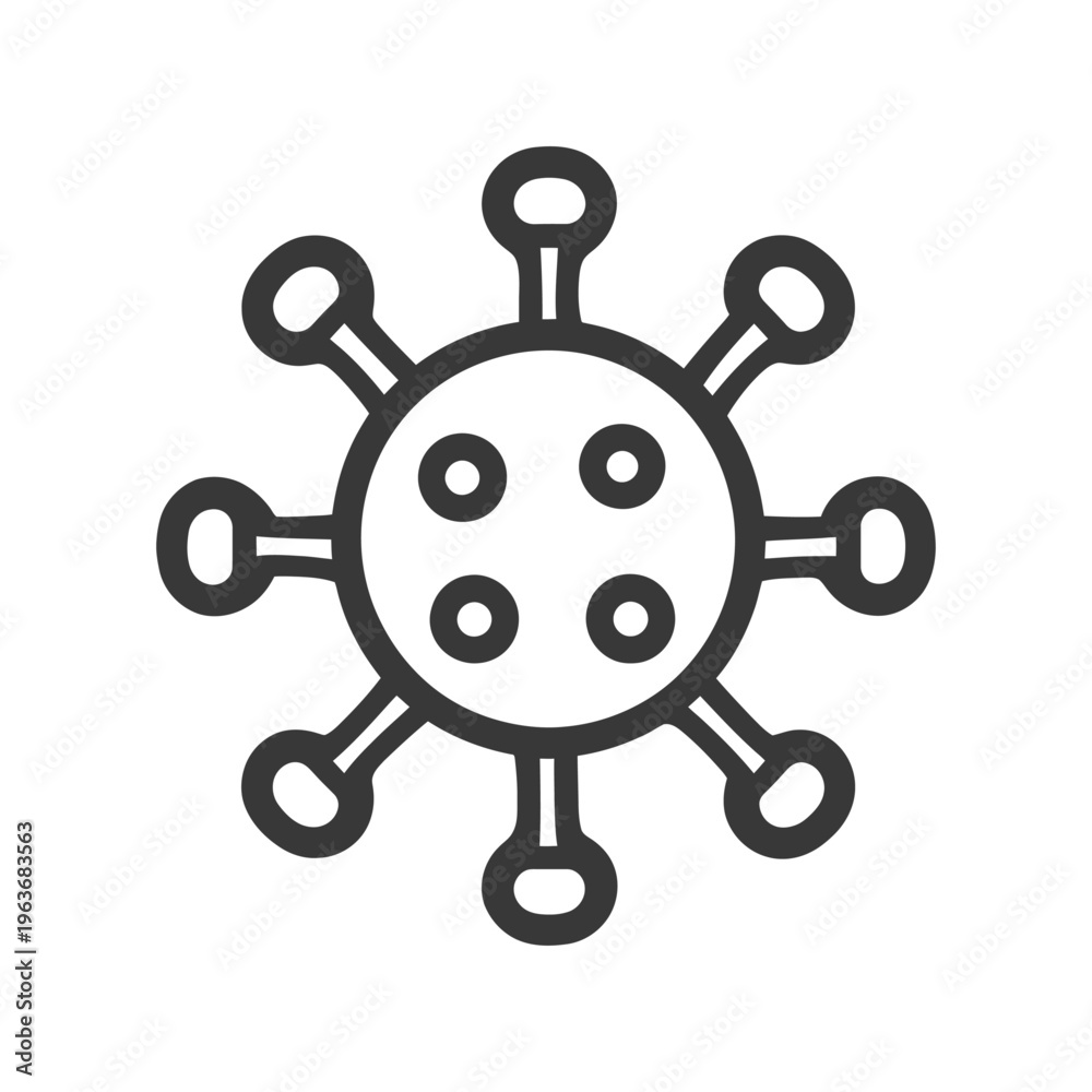 Obraz premium Simple graphical representation of a virus or microscopic biological organism