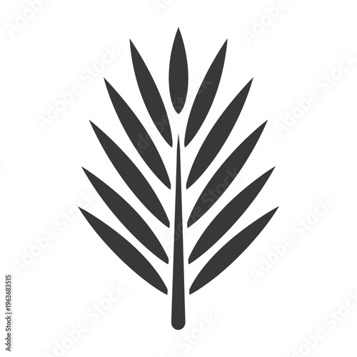 A stylized depiction of a singular leaf from nature