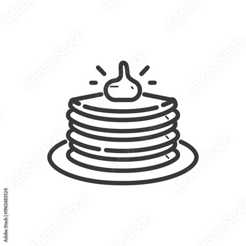 Stack of pancakes with a dollop of something sweet on top