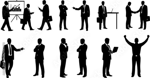 Businessman silhouette symbol. Vector illustration
