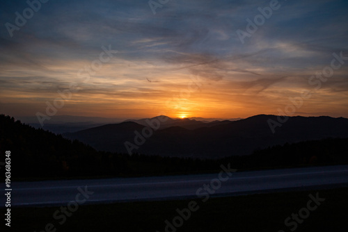 Beautiful sunset in the Austrian Alps