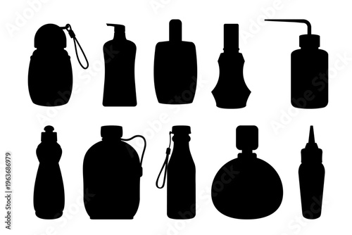 Cosmetic Bottle Container Icon Set Beauty Skincare Packaging Collection