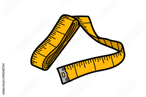Measuring Tape Ruler Tool Icon Tailor Measurement Equipment Symbol