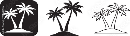 Tree silhouette icon set nature landscape design.