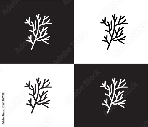 dill icon. Outline and filled dill icon from vegetables and fruits collection. Thin line and Solid vectors isolated on black, white background. Editable dill symbol