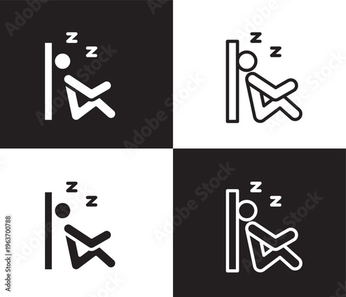 sleepy human icon. Outline and filled sleepy human icon from feeling and reaction collection. Thin line and Solid vectors isolated on black, white background. Editable sleepy human symbol