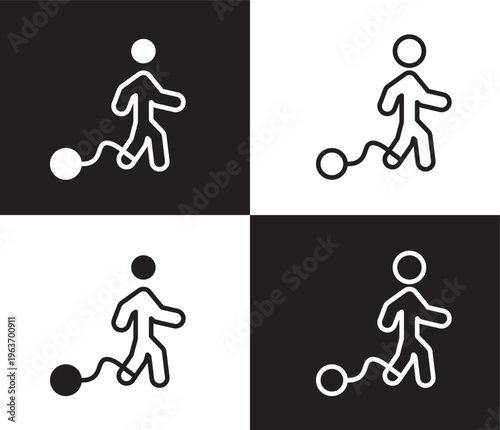 guilty human icon. Outline and filled guilty human icon from feeling and reaction collection. Thin line and Solid vectors isolated on black, white background. Editable guilty human symbol