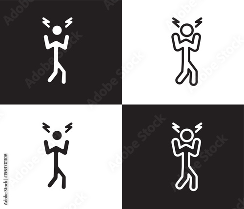 aggravated human icon. Outline and filled aggravated human icon from feeling and reaction collection. Thin line and Solid vectors isolated on black, white background. Editable aggravated human symbol