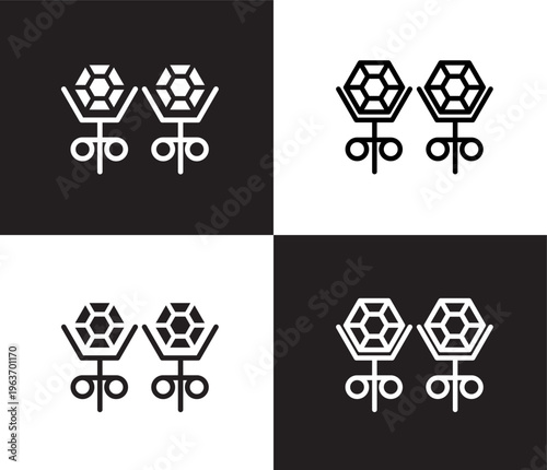 stud icon. Outline and filled stud icon from fashion and things collection. Thin line and Solid vectors isolated on black, white background. Editable stud symbol