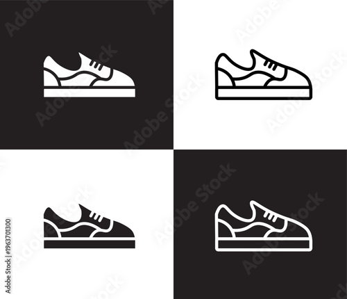 gym shoes icon. Outline and filled gym shoes icon from fashion and things collection. Thin line and Solid vectors isolated on black, white background. Editable gym shoes symbol