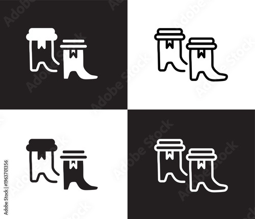 boot for women icon. Outline and filled boot for women icon from fashion and things collection. Thin line and Solid vectors isolated on black, white background. Editable boot for women symbol