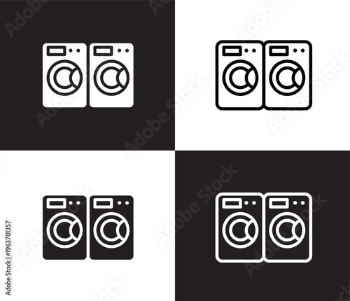 laundry zone icon. Outline and filled laundry zone icon from fashion and things collection. Thin line and Solid vectors isolated on black, white background. Editable laundry zone symbol