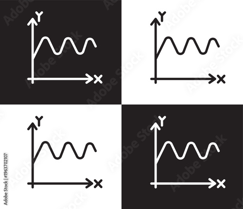 sinusoid icon. Outline and filled sinusoid, graph icon from education collection. Thin line and Solid vectors isolated on black, white background. Editable sinusoid symbol