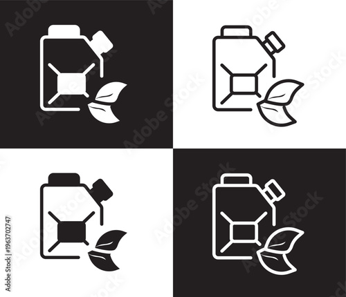 eco fuel icon. Outline and filled eco fuel, eco icon from ecology collection. Thin line and Solid vectors isolated on black, white background. Editable eco fuel symbol
