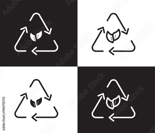 eco icon. Outline and filled eco, sign icon from ecology collection. Thin line and Solid vectors isolated on black, white background. Editable eco symbol