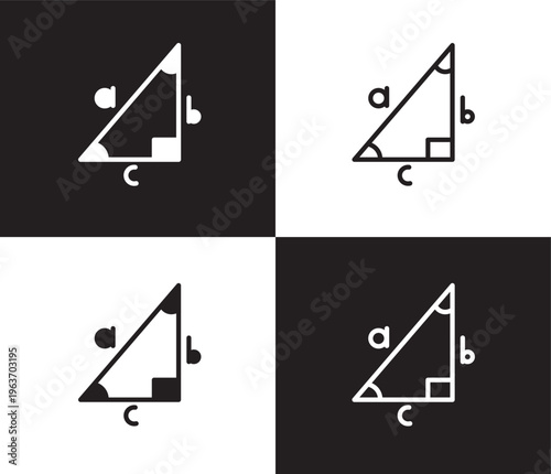 trigonometry icon. Outline and filled trigonometry icon from distance learning collection. Thin line and Solid vectors isolated on black, white background. Editable trigonometry symbol