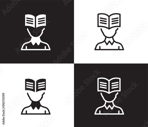 self-learning icon. Outline and filled self-learning icon from distance learning collection. Thin line and Solid vectors isolated on black, white background. Editable self-learning symbol
