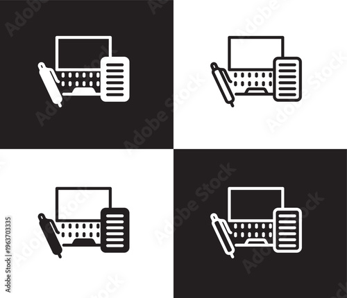 blended learning icon. Outline and filled blended learning icon from distance learning collection. Thin line and Solid vectors isolated on black, white background. Editable blended learning symbol