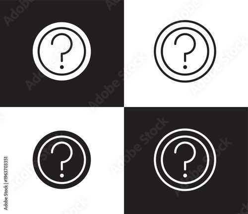 ask icon. Outline and filled ask icon from distance learning collection. Thin line and Solid vectors isolated on black, white background. Editable ask symbol