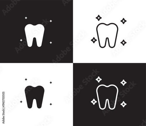 white teeth icon. Outline and filled white teeth icon from dental health collection. Editable white teeth symbol