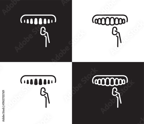 dental veneer icon. Outline and filled dental veneer icon from dental health collection. Editable dental veneer symbol
