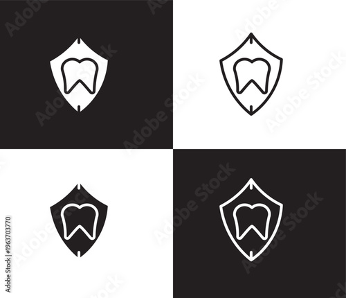 dental protection icon. Outline and filled dental protection icon from dental health collection. Editable dental protection symbol