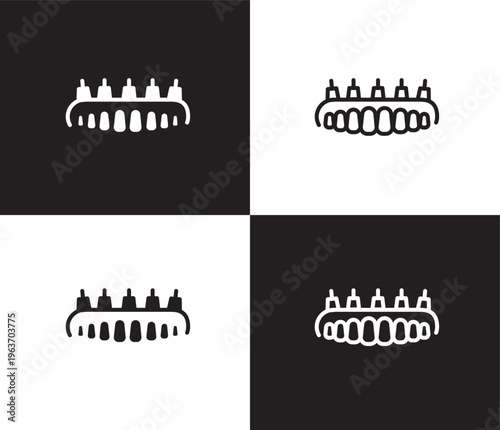 dental prosthesis icon. Outline and filled dental prosthesis icon from dental health collection. Editable dental prosthesis symbol