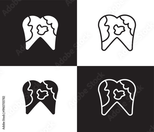 dental plaque icon. Outline and filled dental plaque icon from dental health collection. Editable dental plaque symbol