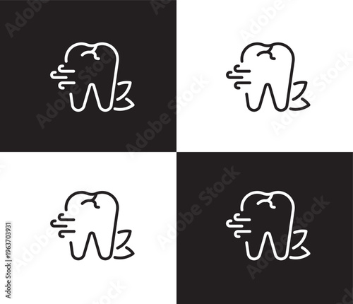 breath icon. Outline and filled breath icon from dental health collection. Editable breath symbol