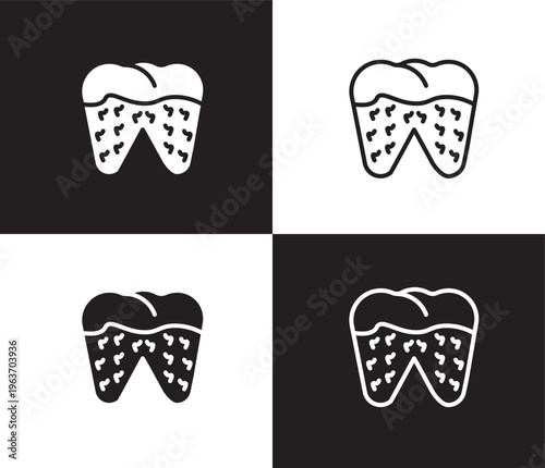bacteria in mouth icon. Outline and filled bacteria in mouth icon from dental health collection. Editable bacteria in mouth symbol