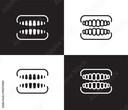 dentures icon. Outline and filled dentures icon from dental health collection. Editable dentures symbol
