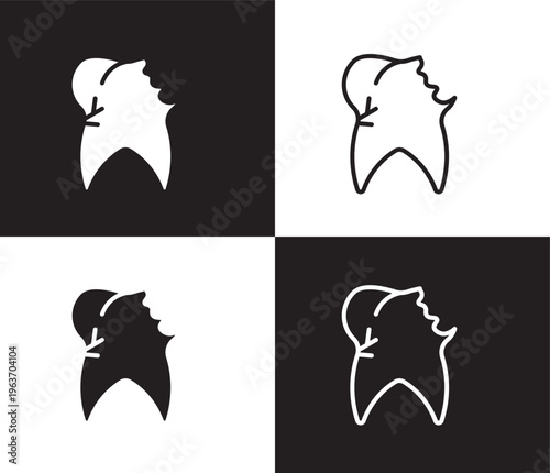 cavities icon. Outline and filled cavities icon from dental health collection. Editable cavities symbol