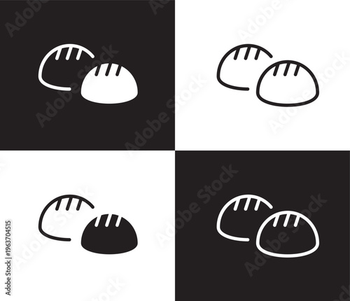steamed bread icon. Outline and filled steamed bread icon from culture and civilization collection. Thin line and Solid vectors isolated on black, white background. Editable steamed bread symbol