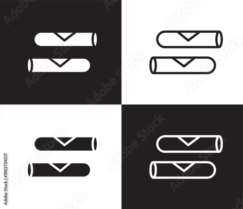 spring rolls icon. Outline and filled spring rolls icon from culture and civilization collection. Thin line and Solid vectors isolated on black, white background. Editable spring rolls symbol