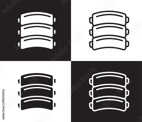 pork ribs icon. Outline and filled pork ribs icon from culture and civilization collection. Thin line and Solid vectors isolated on black, white background. Editable pork ribs symbol