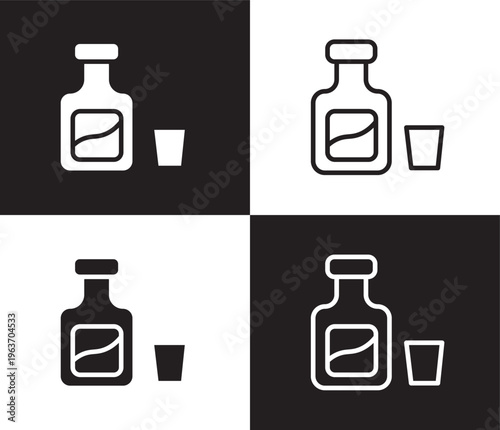 orujo icon. Outline and filled orujo icon from culture and civilization collection. Thin line and Solid vectors isolated on black, white background. Editable orujo symbol