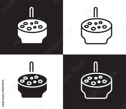 crema catalana icon. Outline and filled crema catalana icon from culture and civilization collection. Thin line and Solid vectors isolated on black, white background. Editable crema catalana symbol