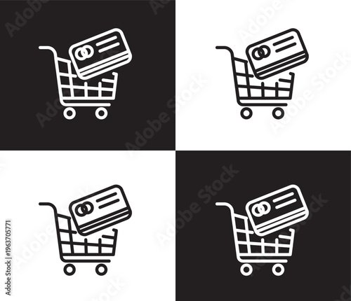 tools cart icon. Outline and filled tools cart icon from commerce and marketing collection. Thin line and Solid vectors isolated on black, white background. Editable tools cart symbol