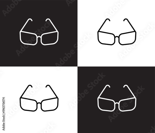 cat eye glasses icon. Outline and filled cat eye glasses icon from clothes and outfit collection. Thin line and Solid vectors isolated on black, white background. Editable cat eye glasses symbol
