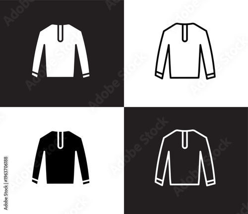 nylon jacket icon. Outline and filled nylon jacket icon from clothes and outfit collection. Thin line and Solid vectors isolated on black, white background. Editable nylon jacket symbol