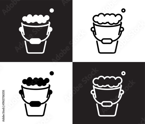 wiping tray tool icon. Outline and filled wiping tray tool, room icon from cleaning collection. Thin line and Solid vectors isolated on black, white background. Editable wiping tray tool symbol
