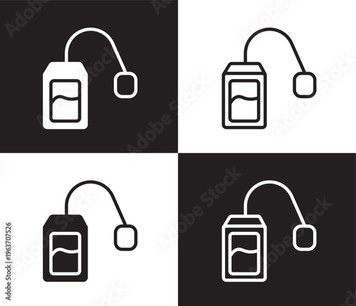 infusion bag icon. Outline and filled infusion bag icon from restaurant collection. Thin line and Solid vectors isolated on black, white background. Editable infusion bag symbol