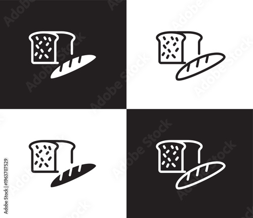 load of bread icon. Outline and filled load of bread icon from restaurant collection. Thin line and Solid vectors isolated on black, white background. Editable load of bread symbol