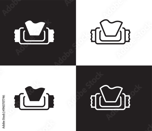 wet wipes icon. Outline and filled wet wipes icon from beauty and elegance collection. Thin line and Solid vectors isolated on black, white background. Editable wet wipes symbol