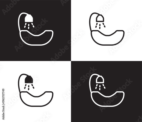 hair washer sink icon. Outline and filled hair washer sink icon from beauty and elegance collection. Thin line and Solid vectors isolated on black, white background. Editable hair washer sink symbol